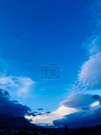 Photo for Serene and picturesque blue sky vista with a magnificent panoramic view - Royalty Free Image