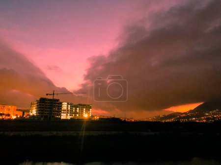 Photo for Breathtaking panoramic view of the night sky, showcasing the beauty and wonder of the clouds a truly mesmerizing experience of celestial majesty - Royalty Free Image
