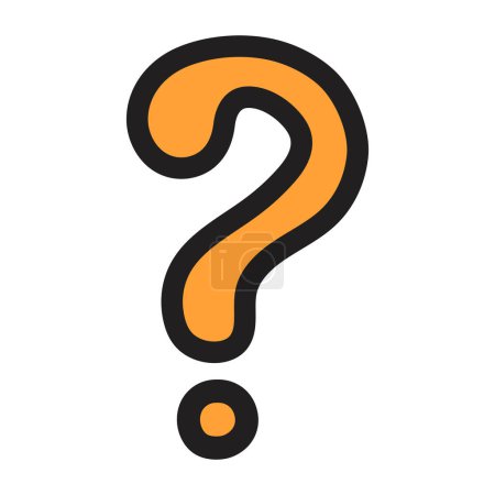 Ilustración de Question mark icon in doodle style. Help symbol. FAQ sign on white background. Quiz vector symbol. Simple flat style. - Imagen libre de derechos