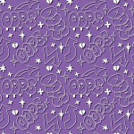 Seamless pattern in 90s style with doodle words on purple background. Hand drawn words oops in bubble, street style graffiti style. Perfect for modern textile, banner, wrapping paper