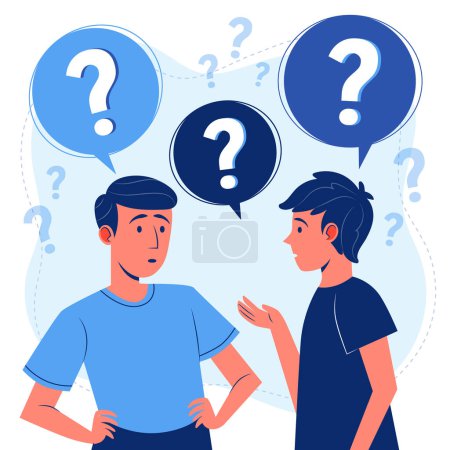 Illustration for Organic flat people asking questions Vector illustration - Royalty Free Image
