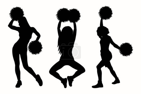 Illustration for Hand Drawn Cheerleader Silhouette Vector Illustration - Royalty Free Image