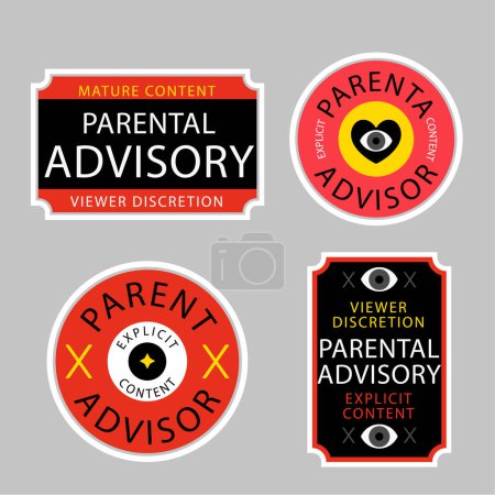 Ilustración de Diseño plano Asesoramiento parental Etiqueta Vector Ilustración - Imagen libre de derechos