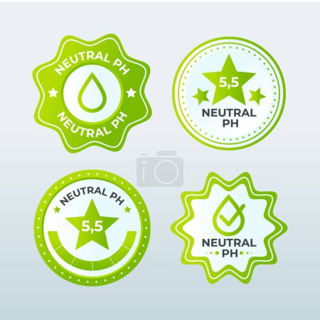 Illustration for Gradient Neutral Ph Labels Vector Illustration - Royalty Free Image