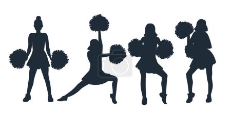 Illustration for Hand Drawn Cheerleader Silhouette Vector Illustration - Royalty Free Image