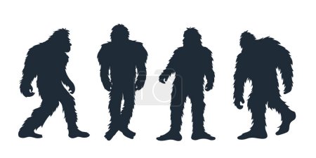 Téléchargez les illustrations : Illustration vectorielle de silhouette Bigfoot dessinée à la main - en licence libre de droit