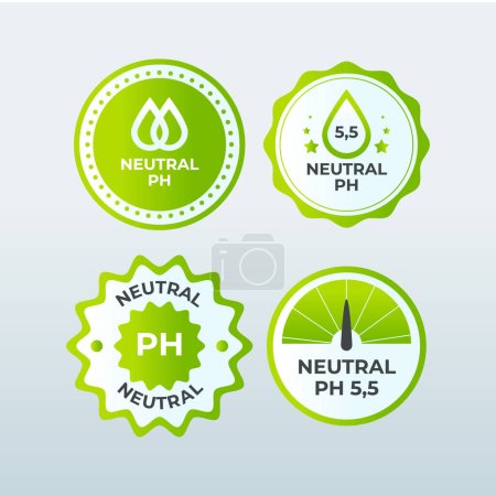 Gradient Neutral Ph Labels Vector Illustration