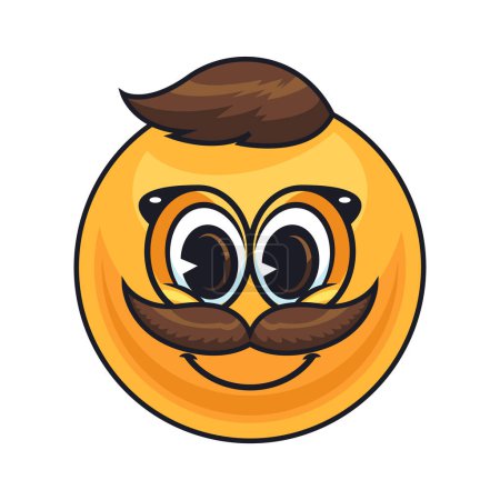 Un emoticono sonriente con bigote y barba aporta un toque alegre y artístico a tu diseño. Perfecto para logotipos, pinturas, gráficos y fuentes. Deja que Calabaza cree un look único y elegante para ti