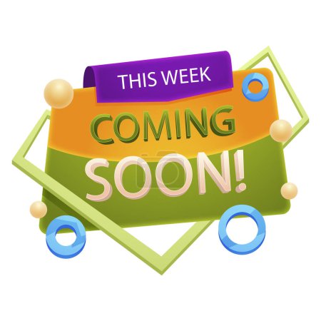 Get ready for the upcoming week with a colorful sign featuring Font, Grass, Rectangle, Circle, Tire, Wheel, Fashion accessory, Triangle, Logo, and Event details
