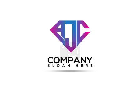 Illustration for Letter A J C logo design icon. - Royalty Free Image