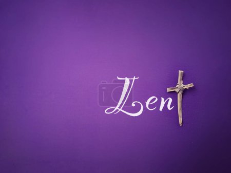 Photo for Christianity concept about Good Friday, Lent Season and Holy Week. LENT written on blurred purple background. - Royalty Free Image