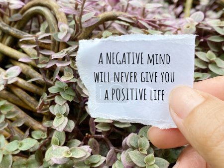 Photo for Inspirational quote success for life. A negative mind will never give you a positive life. - Royalty Free Image