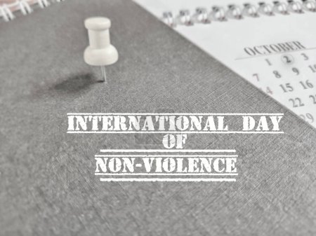 Foto de Concepto de celebración - Día internacional de la no violencia fondo del texto. Foto de stock. - Imagen libre de derechos