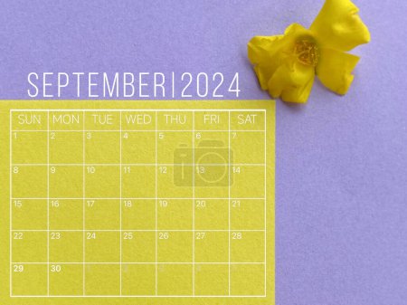 Hintergrund des Kalenders September 2024. Archivbild.