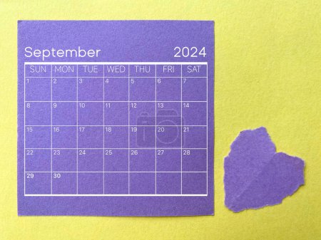 Hintergrund des Kalenders September 2024. Archivbild.