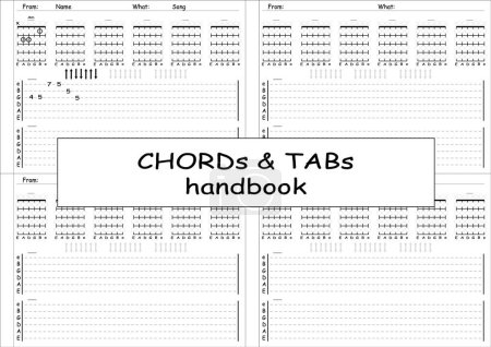 Illustration for Guitar Tabs and Chords Notebook: The Ultimate Songwriting and Practice Tool - Royalty Free Image