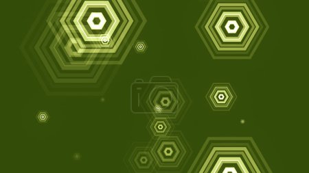 Photo for Hexagons spring up on a colorful background - Royalty Free Image
