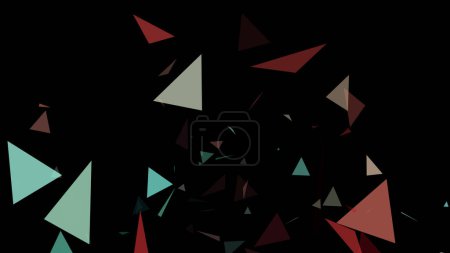 Photo for Triangle springs up on a black background - Royalty Free Image