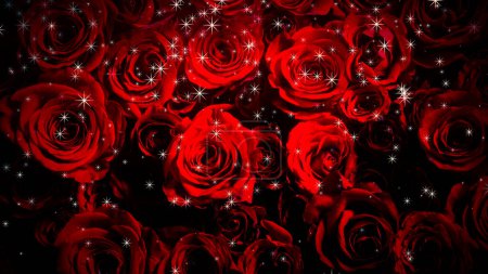Image of sparkling roses on a background
