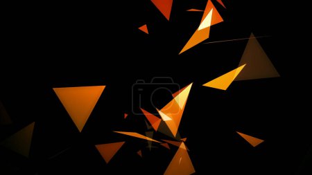 Foto de Una imagen de triángulos surgiendo sobre un fondo negro - Imagen libre de derechos