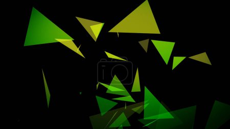 Foto de Una imagen de triángulos surgiendo sobre un fondo negro - Imagen libre de derechos