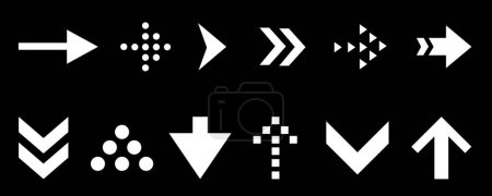 Illustration for Set arrow icon. Collection different arrows sign. Black vector arrows - Royalty Free Image