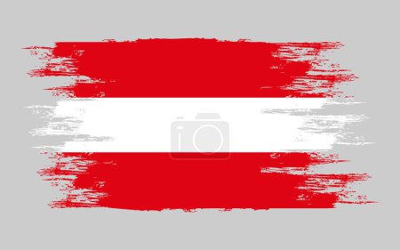 Téléchargez les illustrations : Modèle de drapeau autrichien illustration vectorielle brosse - en licence libre de droit