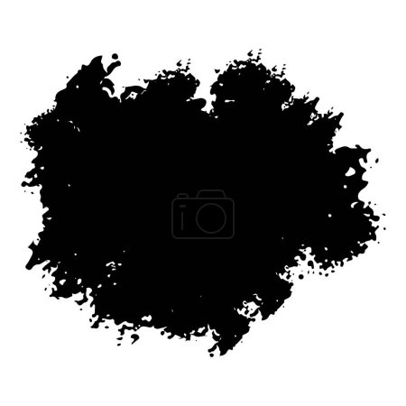 Illustration for Black splash collection. Ink stain. Spray paint the shape with stain. Set of spray paint elements. black ink splash lines and drops. Paint brush, stroke vector set. Spray paint the shape with stain. - Royalty Free Image