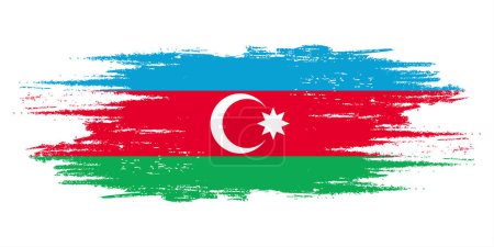 Téléchargez les illustrations : Brosse drapeau azerbaïdjanais, brosse drapeau azerbaïdjanais élément design drapeau aquarelle - en licence libre de droit