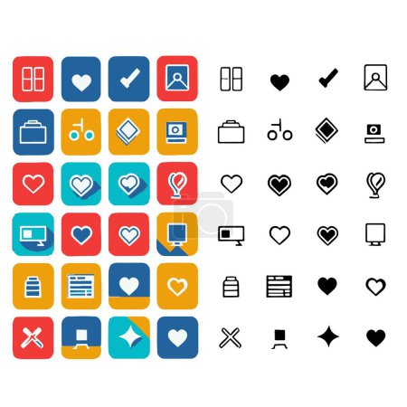 Online color  dating line icons set. Modern graphic design concepts, simple outline elements collection. Vector color line icon