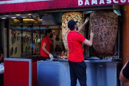 Photo for Kuala Lumpur, Malaysia - March 5, 2023. Traditional Turkish food is Doner kebab in Bukit Bintang. Popular Street Foods. - Royalty Free Image
