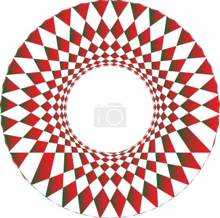 Illustration for Geometric pattern of circles and stripes that appears to move when viewed. Christmas design - Royalty Free Image