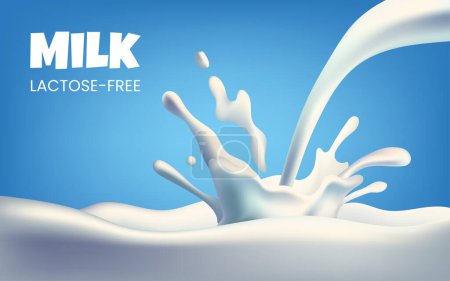 Téléchargez les photos : Illustration vectorielle des éclaboussures de lait. Parfait pour l'image de marque des produits laitiers, il dépeint une esthétique réaliste, fluide et fraîche d'une manière dynamique et attrayante. Non généré AI. - en image libre de droit