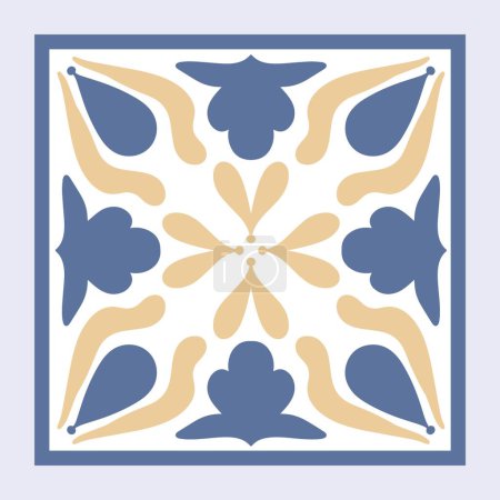 Ilustración de Vector Seamless Moroccan mosaic Tile with colorful Patchwork. Azul vintage Portugal azulejo, talavera mexicana, adorno de mayólica italiana, motivo árabe o mosaico de cerámica española - Imagen libre de derechos