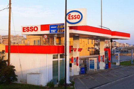 Photo for Pescara, Italy  March 16, 2022: ESSO Gas Station. ESSO is a brand of ExxonMobil - Royalty Free Image