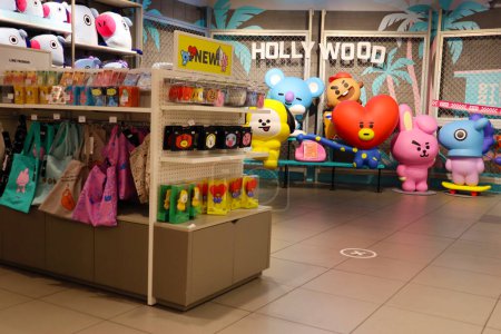 Photo for Hollywood, California  October 6, 2019: view inside of LINE FRIENDS and BT21 Pop-up Store in Hollywood on 6922 Hollywood Blvd, Los Angeles - Royalty Free Image