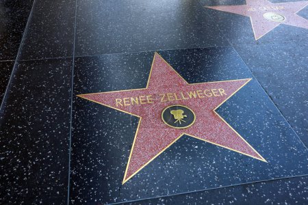Foto de Hollywood, California - 20 de mayo de 2019: Estrella de RENEE ZELLWEGER en el Paseo de la Fama de Hollywood en Hollywood Boulevard, Los Ángeles, California - Imagen libre de derechos