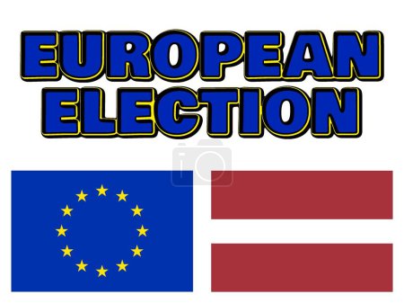 Foto de Elecciones al Parlamento Europeo, banderas de la UNIÓN EUROPEA y Letonia - Imagen libre de derechos