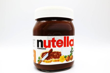 Photo for NUTELLA jar, Hazelnut Spread with Cocoa produced by Ferrero - Royalty Free Image