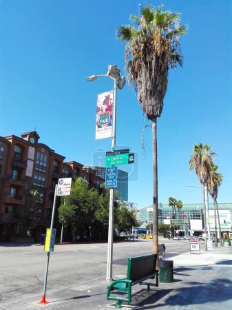 Photo for LOS ANGELES, California - September 14, 2018: Los Angeles Metro Bus Stop sign - Royalty Free Image
