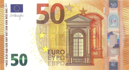 Photo for New 50 Euro Banknote - Second Series of Fifty Euro Note, Hologram of Mythological Phoenician Princess Europa - Royalty Free Image