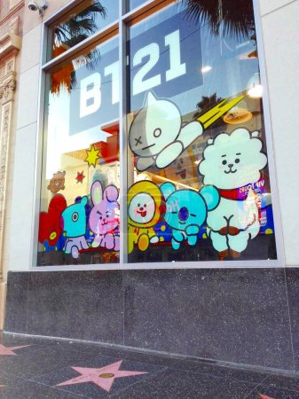 Photo for HOLLYWOOD, Los Angeles, California - September 17, 2018: LINE FRIENDS BT21 Pop-up Store in Hollywood on 6922 Hollywood Blvd, Los Angeles - Royalty Free Image