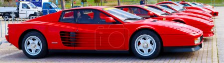 Photo for Citt Sant'Angelo, Italy  April 9, 2022: different FERRARI cars. Ferrari is an Italian luxury sports car based in Maranello, Italy - Royalty Free Image
