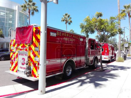 Photo for BEVERLY HILLS, California - September 16, 2018: Beverly Hills Fire Department Trucks - Royalty Free Image