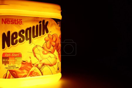 Photo for Pescara, Italy - February 8, 2021: NESQUIK Chocolate Powder. Nesquik is a brand of Nestle - Royalty Free Image