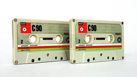 Photo for Vintage Cassette Tape BASF C90 Made in Germany, Badische Anilin, Soda-Fabrik AG Ludwigshafen - Royalty Free Image