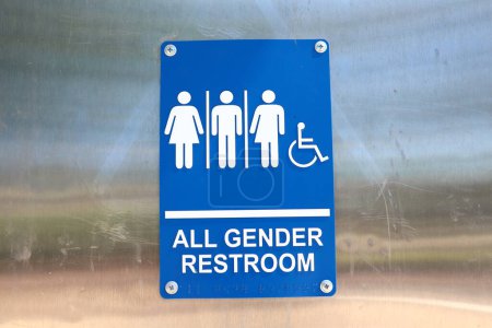 Photo for Los Angeles, California - September 29, 2019: ALL GENDER RESTROOM, The Public Restroom for men, women, homosexuals, lesbians, gay, transsexuals/transgender, ladyboys and wheelchair - Royalty Free Image