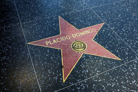 Foto de Hollywood, California - 20 de mayo de 2019: Estrella de PLACIDO DOMINGO en Hollywood Walk of Fame en Hollywood Boulevard, Los Ángeles, California - Imagen libre de derechos