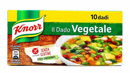 Photo for Pescara, Italy  February 15, 2021: KNORR Vegetable Stock Cube. Knorr is a brand of Unilever - Royalty Free Image
