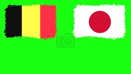 Photo for BELGIUM and JAPAN Flags - Royalty Free Image